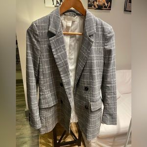 H&M plaid blazer